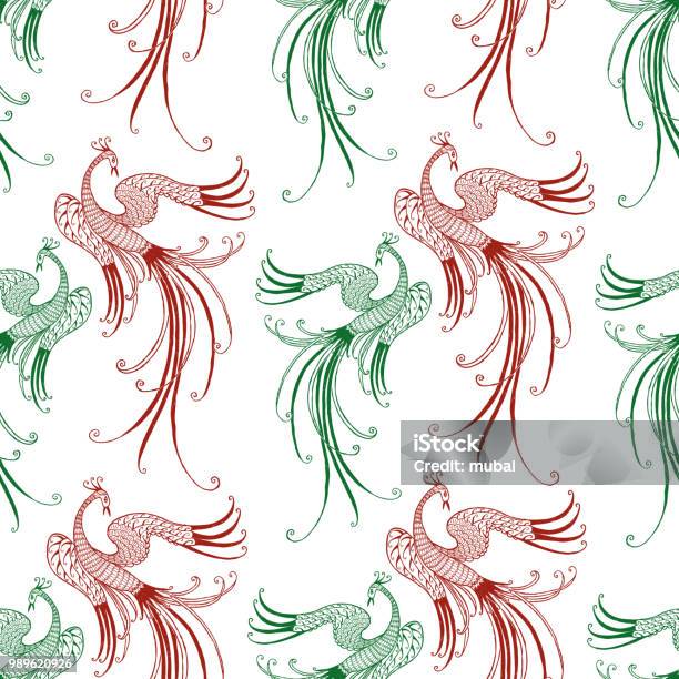 Winged Bird Pattern Pattern Of The Fabulous Flying Birds Stock Illustration - Download ...