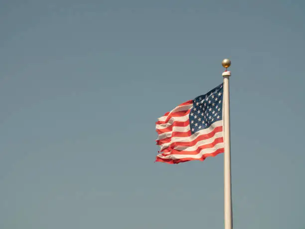 American flag in Maine.