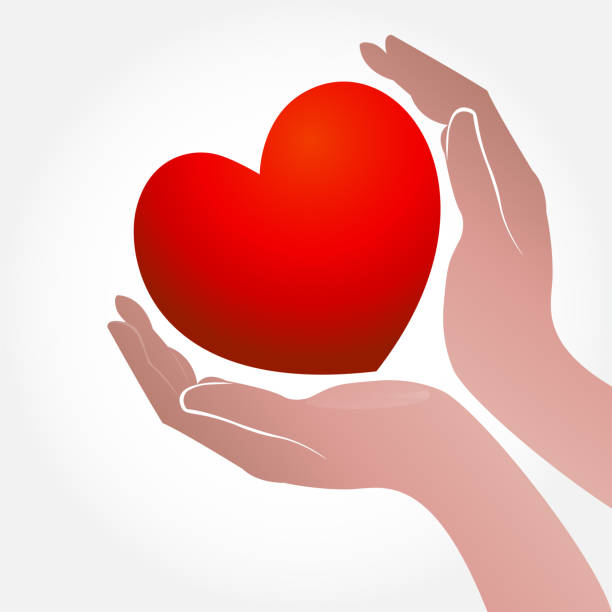 istock Heart and hand concept of helping and charity or sick people icon vector id card 989713454