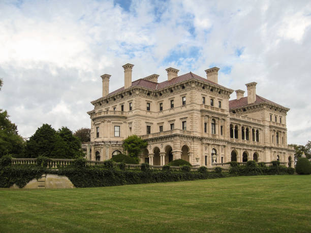 The Breakers Newport Rhode Island USA The Breakers mansion in Newport, Rhode Island, USA newport rhode island stock pictures, royalty-free photos & images