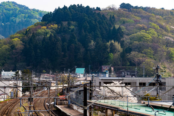 istock It continued to the forest line from Asamushi Onsen Station 989850522