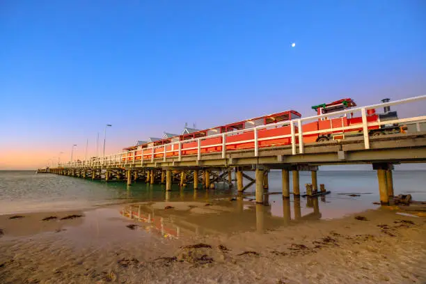 Photo of Busselton jetty and train