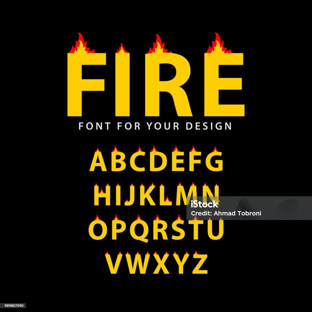 Fire Typo Fire Font Set Vector Template Design Stock Illustration - Download ...