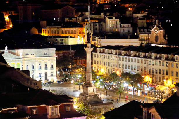 istock Famous Rossio Square in Lisbon 989936266