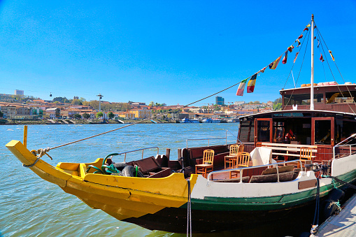 Porto, Portugal-14 October, 2017: Famous Rio Douro boats