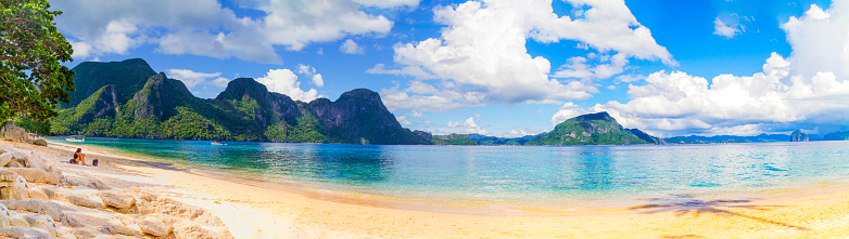 Female tourist enjoying her vacations in El Nido, Philippines