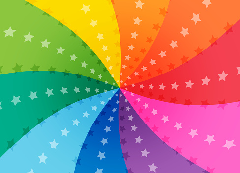 This is colorful spiral copy space with star.