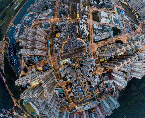 istock Hong Kong and Kowloon city view from sky 989996268