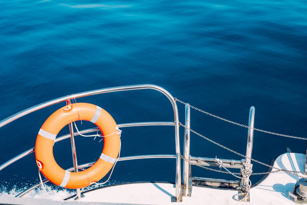 istock Ring Buoy on Boat Fence 990008578