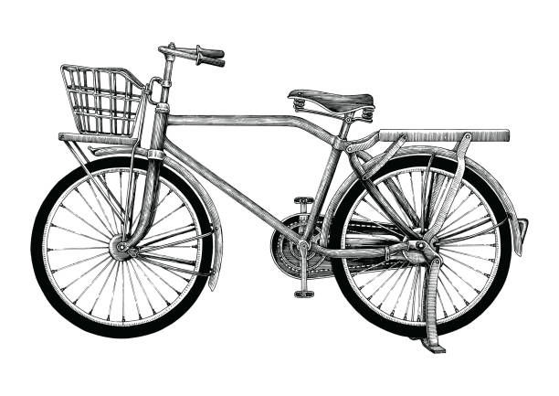 istock Vintage bicycle hand drawing clip art isolated on white background 990029792