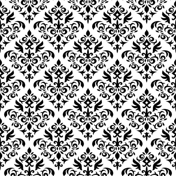 790+ Black And White Damask Background Illustrations, Royalty-Free ...
