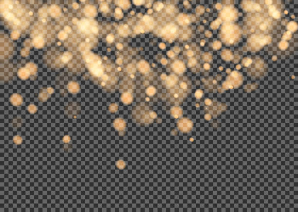 ilustraciones, imágenes clip art, dibujos animados e iconos de stock de vector cae nieve efecto aislado sobre fondo transparente con bokeh borrosa. - backgrounds black glitter multi colored