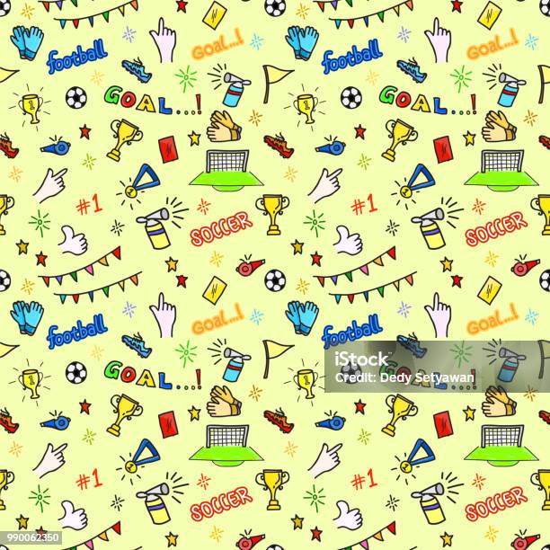 Seamless Sports Patterns Stock Illustration - Download Image Now - Doodle, Soccer, Soccer Ball