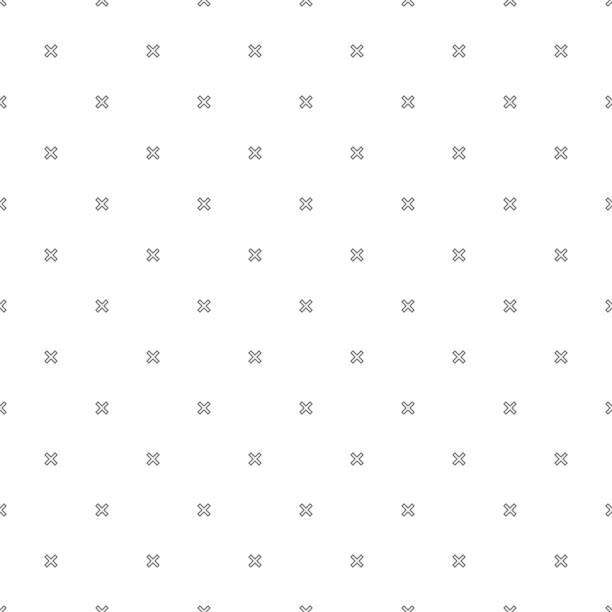 ilustrações de stock, clip art, desenhos animados e ícones de background pattern seamless gray cross line on white abstract vector design. - computer key old fashioned retro revival alphabet