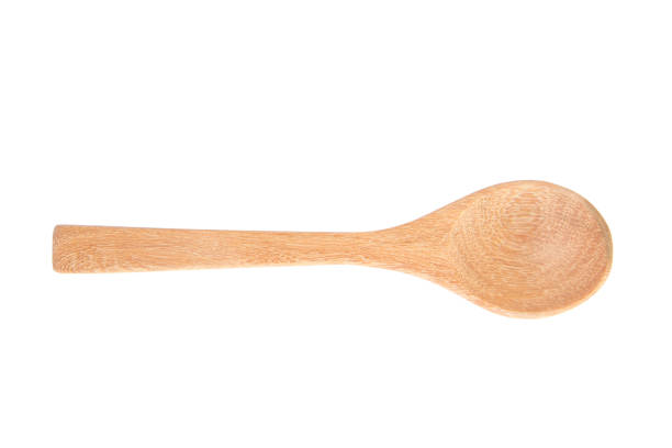 istock Close up spoon wood on white background. 990071494