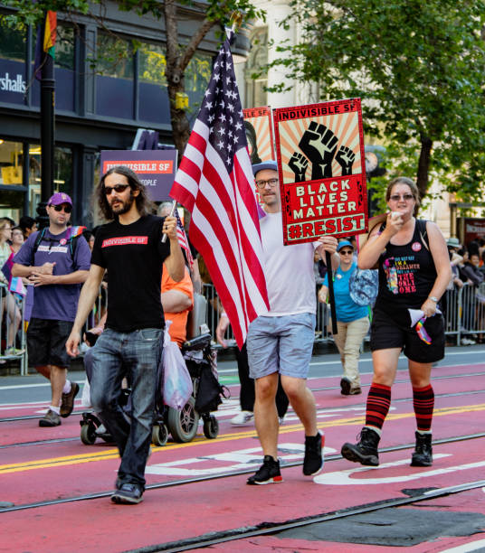 SAN FRANCISCO, CALIFORNIA, JUNE 24, 2018:  GAY PRIDE PARADE - Black Lives Matter group marches