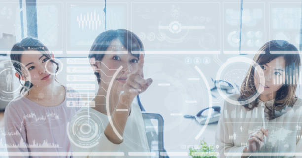 istock GUI(Graphical User Interface) concept. Group of businesswoman. 990107066