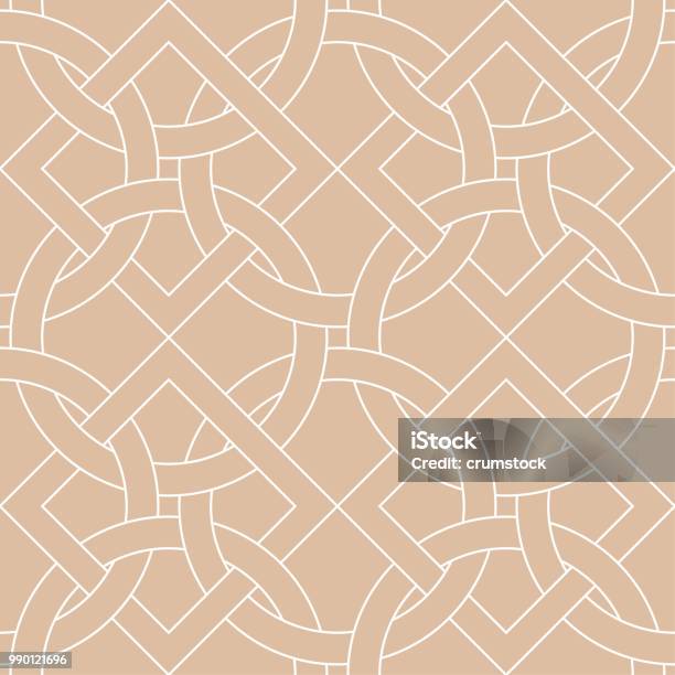 Geometric Pattern Pattern Beige Beige And White Geometric Print Seamless Pattern Stock Illustration ...