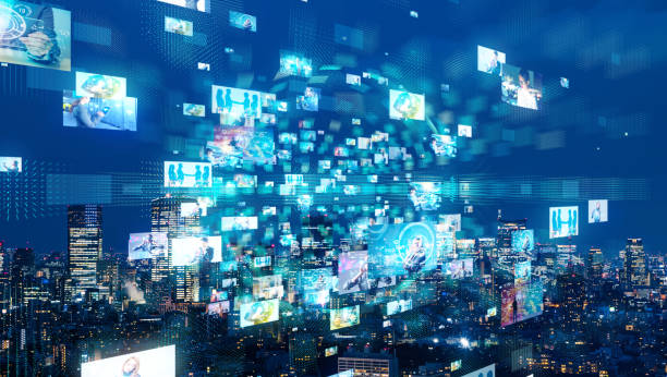 istock Social network and city. 990122314