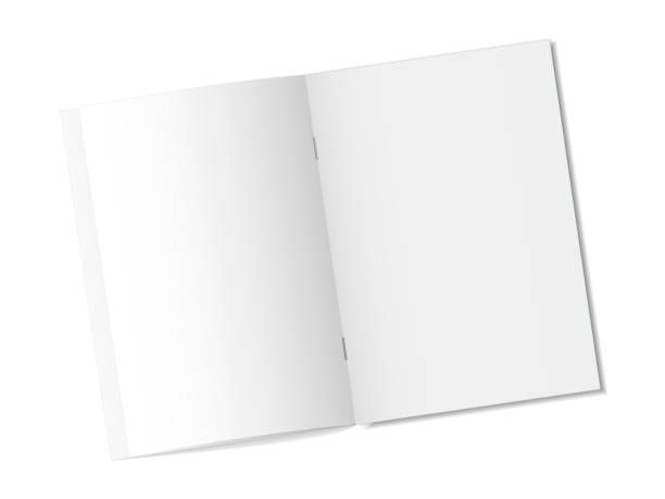 istock Mock up opened magazine, notebook, journal, booklet, postcard, flyer, brochure on white background. 990122884