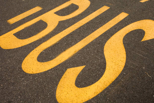 istock yellow city bus fast lane 990133048