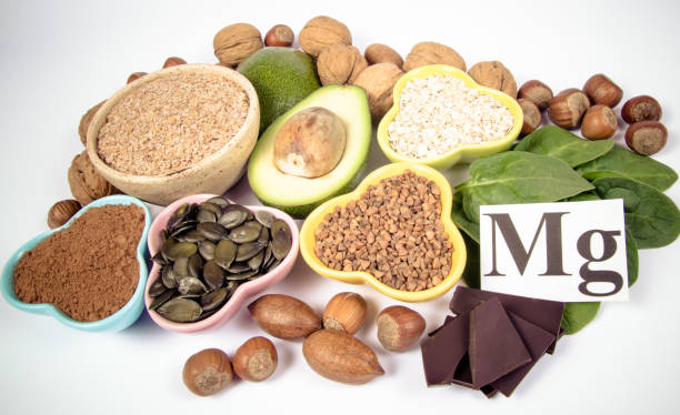 istock Products containing magnesium. Healthy food. White background. 990149298