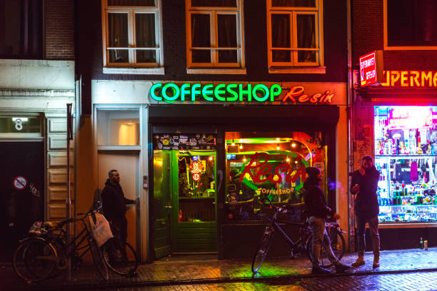 Coffeeshop in Amsterdam, Netherlands - fotografia de stock