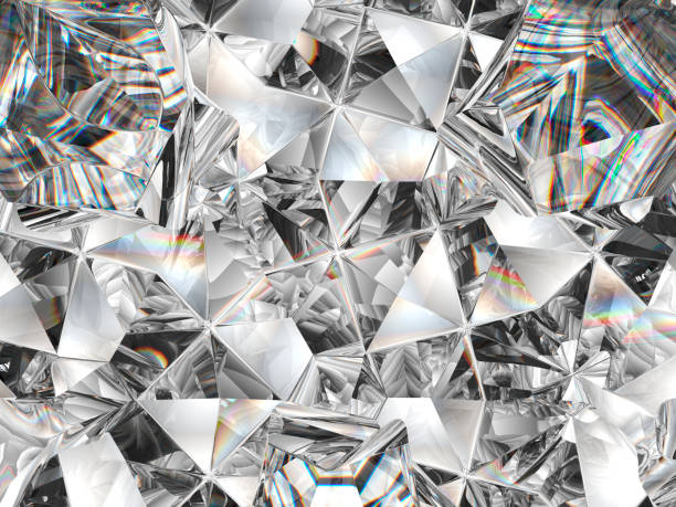 istock diamond texture closeup and kaleidoscope. top view of round gemstone 3d render, 3d illustration 990183430