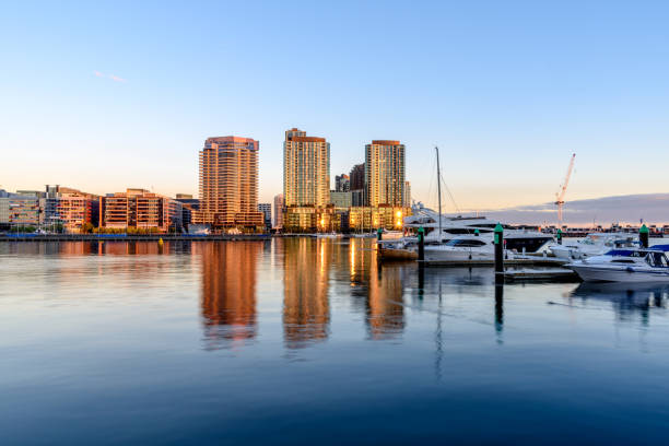 istock Melbourne, Australia - Jun 11, 2017: Waterview of Docklands pier. 990191660
