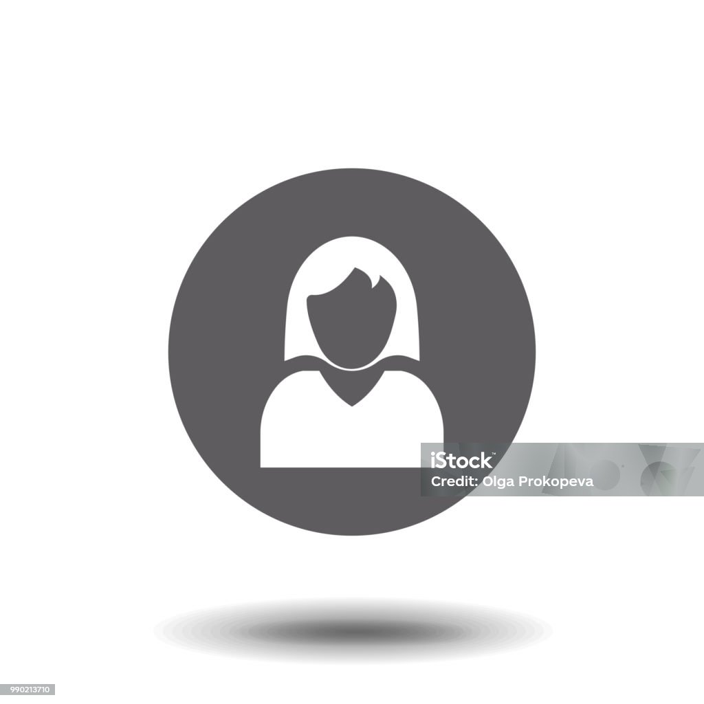 Female user account or user profile flat icon for apps and websites Biography stock vector