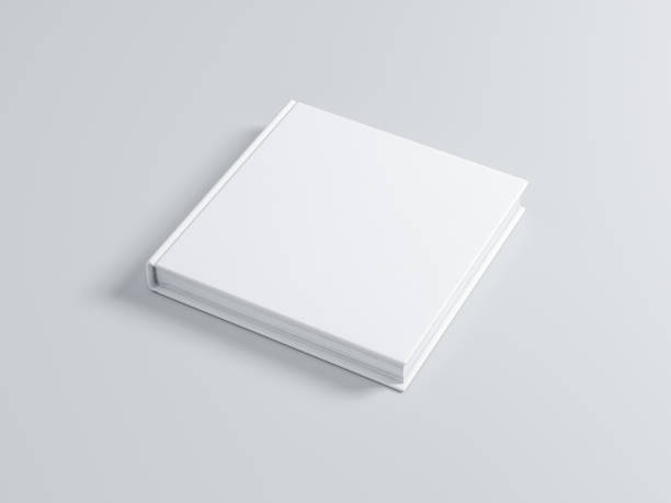 istock White Book Mockup with textured hard cover, square 990215976