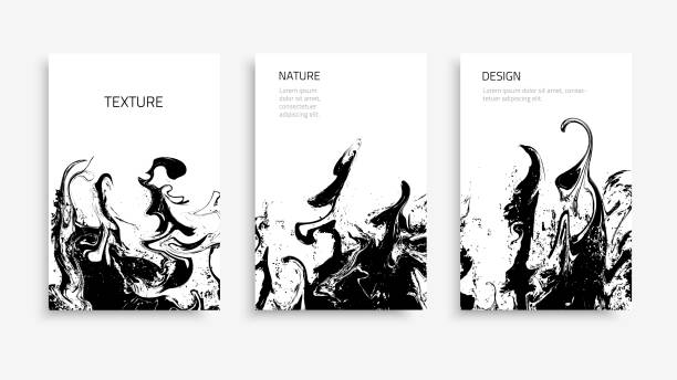 Texture-nature-design Vector natural texture. Modern design. Grunge layout with curled linear texture . Banner set with the flowing lines. gothic art stock illustrations