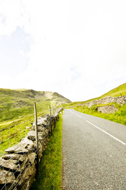 la belle et grande en plein air : moutons sur une route - lakedistrict photos et images de collection