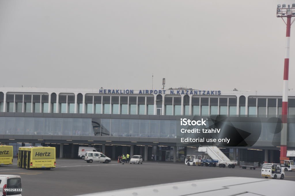 Heraklion Airport Crete Located In Greece Stock Photo - Download Image Now Adult, Adults Only, Air Vehicle - iStock