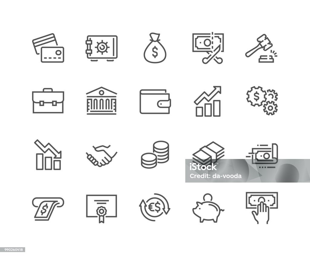 Line Finance Icons Simple Set of Finance Related Vector Line Icons. Contains such Icons as Taxes, Money Management, Handshake and more. Editable Stroke. 48x48 Pixel Perfect. Icon Symbol stock vector