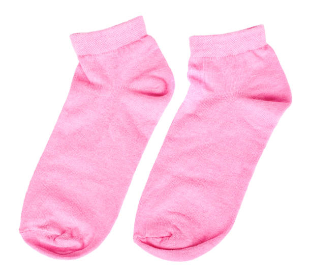 istock Fashionable pink socks isolated on a white background. 990263256