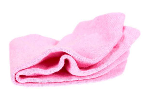 istock Fashionable pink socks isolated on a white background. 990263270