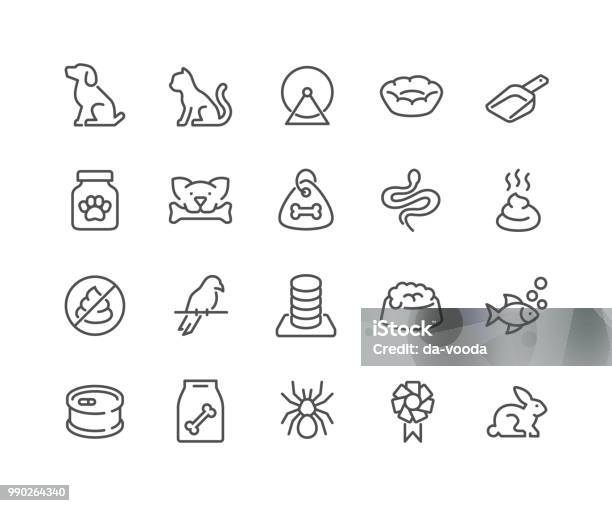 Line Pet Icons Stock Illustration - Download Image Now - Icon, Dog, Pets