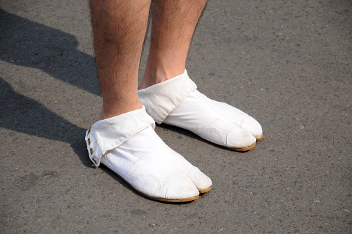 Japanese Ninja Shoes named Jika-tabi  is a type of outdoor footwear worn in Japan