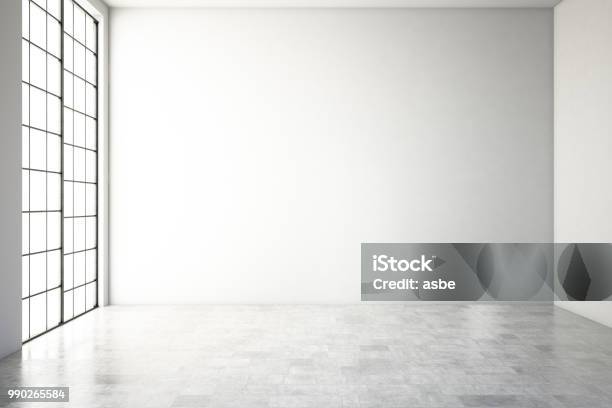 Empty Modern Interior Stock Photo - Download Image Now - Wall - Building Feature, White Color, Office