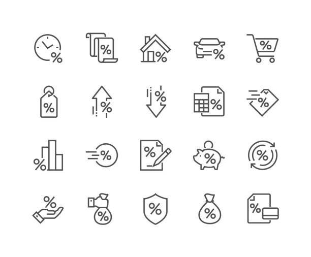 linie-darlehen-symbole - auto grafiken stock-grafiken, -clipart, -cartoons und -symbole