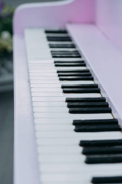 istock Pink piano keys in macro 990283588