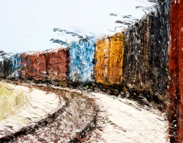 istock Freight train transport - HD Digital illustration 990285828
