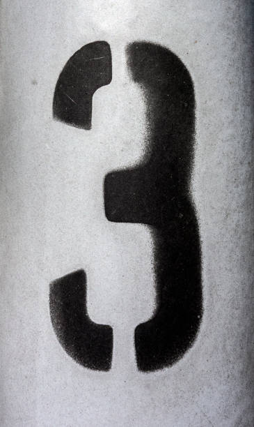 istock Written Wording in Distressed State Typography Found Number Three, 3 990291236