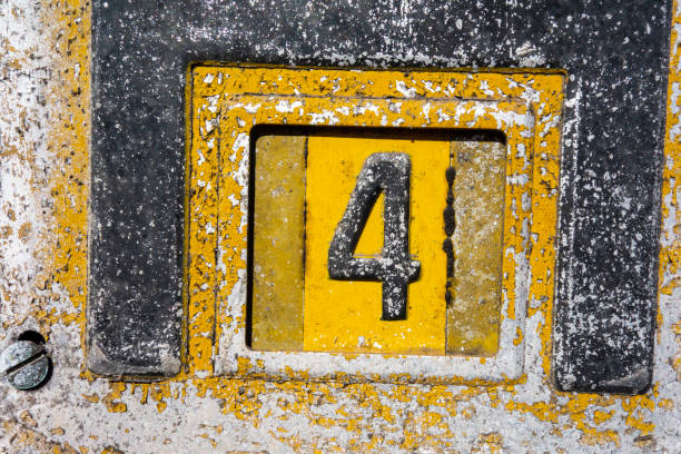 istock Written Wording in Distressed State Typography Found Number Four 4 990291256