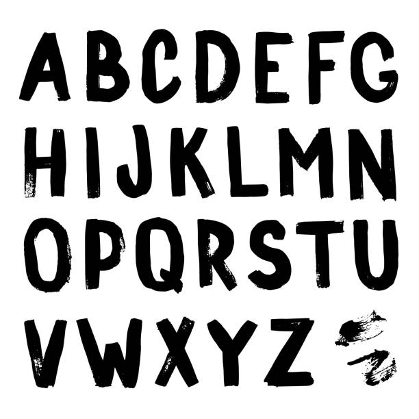 istock Hand-drawn alphabet. Calligraphy font. Modern brush lettering. Grunge style alphabet. 990291410