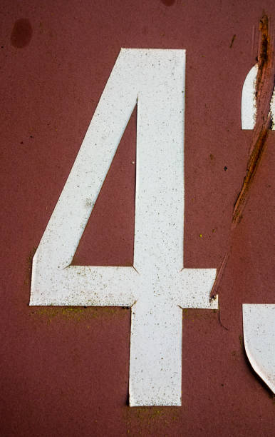 istock Written Wording in Distressed State Typography Found Number Four 4 990296506