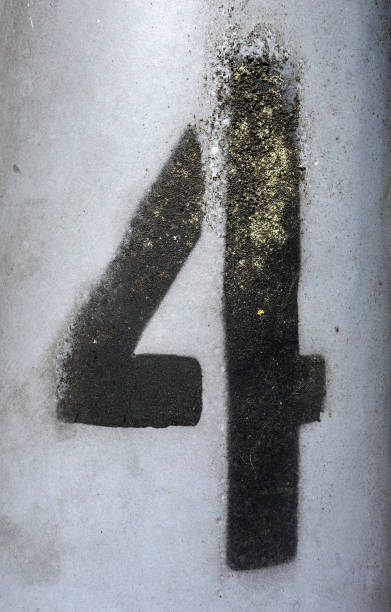 istock Written Wording in Distressed State Typography Found Number Four 4 990296660