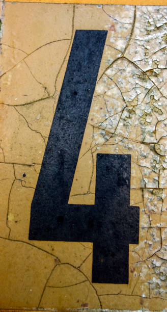 istock Written Wording in Distressed State Typography Found Number Four 4 990299256