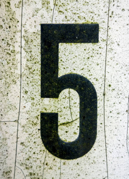 istock Written Wording in Distressed State Typography Found Number Five 5 990300842